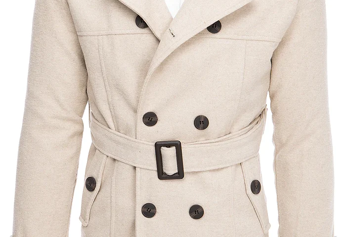 Ciepły, komfortowy, modny płaszcz dwurzędowy dla mężczyzn